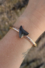 Load image into Gallery viewer, Gold on Gold Shark Tooth Stacker Cuff
