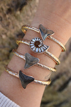 Load image into Gallery viewer, Gold on Gold Shark Tooth Stacker Cuff
