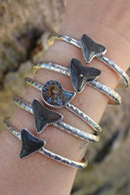 Load image into Gallery viewer, Pyrite and Shark Tooth Stacker Cuff
