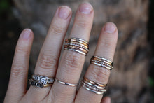 Load image into Gallery viewer, Beaded Silver Stacker Rings
