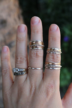 Load image into Gallery viewer, Beaded Silver Stacker Rings
