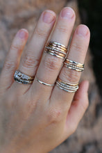 Load image into Gallery viewer, Beaded Silver Stacker Rings
